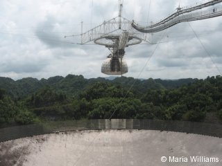 View of the radiotelescope at the Arecibo Observatory 